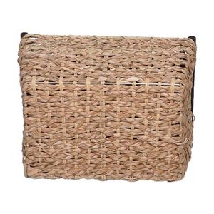Panier noir pour l'arrière des toilettes, pliable à un seul niveau, pour le linge, en osier, en feuilles de saule, en métal antique, pour le pain - Product Image 5