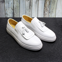 Chaussures Décontractées Homme en Cuir Véritable de Qualité Supérieure, Style Italien, Fait Main, Type Mocassins avec Pompons pour Sport et Skateboard