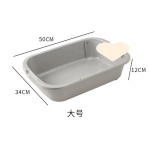 Portable Home Cat Toilet Open-Design Boîte à litière pour chat en plastique avec fonction de nettoyage facile Fournitures spéciales pour les propriétaires de chats Cat Cafe Cat - Product Image 1