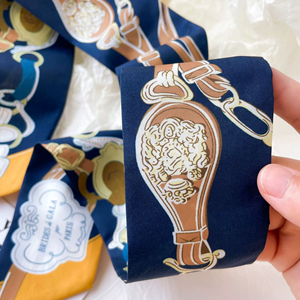 <span class=keywords><strong>Foulard</strong></span> a Nastro di Lusso alla Moda con Stampa a Catena per Borsa da Donna Accessori per Capelli Lunghi <span class=keywords><strong>Vintage</strong></span> da Annodare - Product Image 2