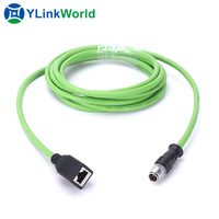 M12 2 3 4 5 6 7 8 12 connecteur de fil à 17 broches prise circulaire mâle femelle à rj45 rg45 ip67 ip68 câble étanche connecteur ethernet