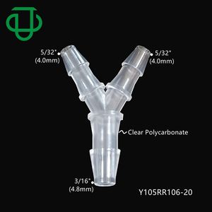 Conector Redutor em <span class=keywords><strong>Y</strong></span> JU Clear PC 5/32x5/32x3/16, Conector de Mangueira de 4mmx4mmx4.8mm, Conector Redutor em Tubo com 3 Vias - Product Image 2