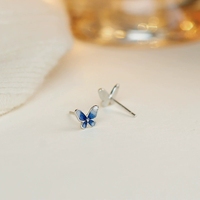 Pendientes de Plata de Ley ED97-925 con Forma de Mariposa, Delicados y Elegantes, Joyería de Alta Gama