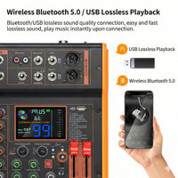 Console de mixage audio mini professionnelle 4/6 canaux avec effets DSP et interface USB pour téléphone portable, PC, streaming en direct et podcast