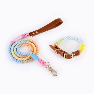 <span class=keywords><strong>Collar</strong></span> y Correa de Entrenamiento para Perros Medianos, Hechos a Mano, Ecológicos, Coloridos, de Cuerda de Algodón Trenzada, con Liberación Rápida, Duraderos y Sencillos - Product Image 1