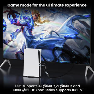 Adaptateur <span class=keywords><strong>HDMI</strong></span> vers <span class=keywords><strong>DisplayPort</strong></span> SYONG, unidirectionnel 4K <span class=keywords><strong>HDMI</strong></span> Source (entrée) vers Display Port (sortie) Câble vidéo pour moniteur Alimenté par USB - Product Image 4