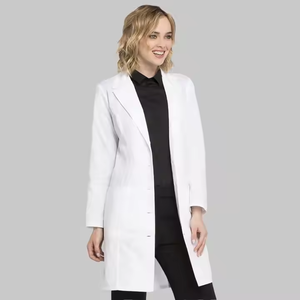 Venta al por mayor precio directo de fábrica mujeres blanco puro bata de laboratorio Hospital uniforme médico estudiantes universitarios abrigos médico enfermera uniforme - Product Image 4