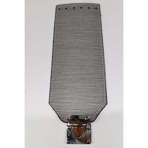 Housse de bagage en cuir à rabat gris 20x8cm pour sacs - Product Image 1