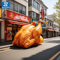 Poulet Frit Géant Gonflable Publicitaire, Modèle Gonflable Personnalisable avec Logo, Poulet Frit Gonflable