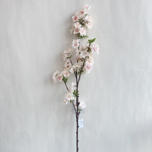 O-09041 Branche de cerisier artificielle suspendue en soie, longue, décorative pour mariage, style oriental, fleurs de cerisier blanc champagne et rose - Product Image 2
