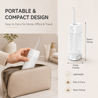 Hydropulseur Électrique Compact Pliable de Voyage Sans Fil avec Lumière UV Intégrée, 4 Modes de Nettoyage, Étanche IPX7, Portable pour Usage Domestique