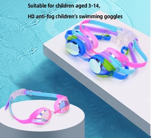 לוגו מותאם אישית מחיר סיטונאי באיכות גבוהה ללא דליפה משקפי שחייה נגד ערפל לילדים - Product Image 6