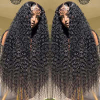 Perruque Vierge Crépue Bouclée Couleur Naturelle, Perruque Frontale 13x4 HD en Dentelle de Cheveux Humains pour Femmes Noires, Pré-Épilée, Double Tirage, Vente en Gros