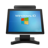 Máquina POS de Pantalla Dual de 15 y 10 Pulgadas, Computadora Todo en Uno, Sistema POS Táctil, PC Táctil Todo en Uno