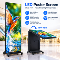 Schermo LED Pieghevole P2 160 per Poster, Display Pubblicitario Digitale Verticale da Pavimento, HDR10+, Luminosità 600CD, Garanzia di 2 Anni