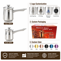 Cafetière turque HC Wholesale Cezve 180-1080ml en acier inoxydable, bec verseur en V anti-goutte, poignée thermique ergonomique, OEM pour café et vente au détail