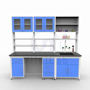 Mesa de Laboratorio con Gabinete Suspendido Certificado <span class=keywords><strong>SEFA</strong></span> 8M, Muebles de Laboratorio Duraderos, Resistencia Química, Banco de Trabajo de Metal, Banco de Trabajo de Acero - Product Image 3