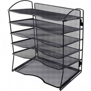 6 Tier Paper <b>Tray</b> Desk Organizer Metal A4/ Letter Size <b>File</b> Document Holder Stackable Letter <b>Tray</b> for Office School Organization - Product Image 3