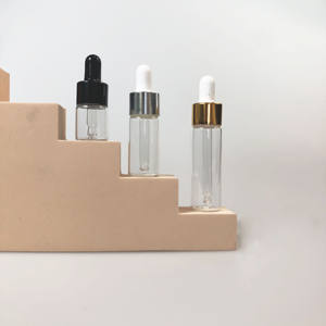 Botellas de Vidrio con Gotero para Aceite Capilar Líquido Transparente de Lujo de 5 ml, 10 ml y 15 ml con Serigrafía - Product Image 1