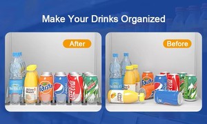 Siêu thị tự động cửa hàng bán lẻ nhựa soda có thể chai Dispenser với Glide Kệ Pusher hệ thống uống <span class=keywords><strong>Organizer</strong></span> cho tủ lạnh - Product Image 5