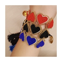 Bracelet tendance 2025 avec breloque cœur, pampille porte-bonheur, perles Miyuki en cuivre, laiton et or, pour femme, homme, couple, bijoux d'amitié, anniversaire