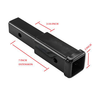 Extension de attelage de <span class=keywords><strong>remorque</strong></span> de 2 pouces, longueur d'extension de 7 pouces, 4 000 lb GTW, construction en acier robuste, revêtement en poudre noire - Product Image 2