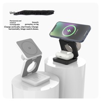 Chargeur sans fil magnétique pliable 3-en-1 modèle G10 pour téléphones et montres