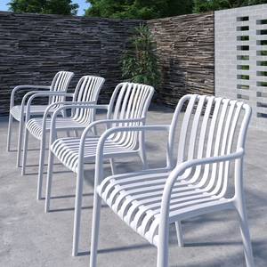 Silla <span class=keywords><strong>de</strong></span> Plástico Apilable con Respaldo y Brazos <span class=keywords><strong>de</strong></span> Listones <span class=keywords><strong>para</strong></span> Interiores y Exteriores, Restaurante, Patio Trasero y Jardín, <span class=keywords><strong>Precio</strong></span> <span class=keywords><strong>de</strong></span> Fábrica al por Mayor - Product Image 2