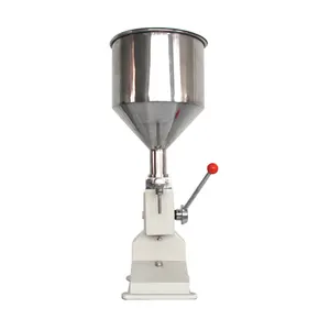 Hand-pressed manual desktop small bottle water, oil, gel, polish, cream, liquid and paste cake filling machine