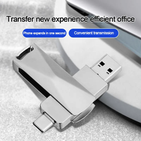 Flash Drive USB Metal OTG 2-in-1 Stylish dengan Logo Custom, Tipe-C Pendrive untuk Hadiah Promosi Bisnis