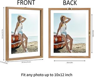 Cadre photo en bois de chêne personnalisable avec chevalet et support de chevalet pour bureau - Product Image 4