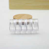 Boîte de rangement ronde en plastique transparent empilable à 5 6 couches avec couvercles à vis pour perles artisanat petits articles bijoux