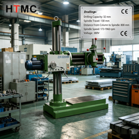 Machine à percer radiale de haute précision HTMC Z3132DX8, diamètre de perçage maximal de 32 mm, multi-tension (220V/380V/110V), certifiée CE