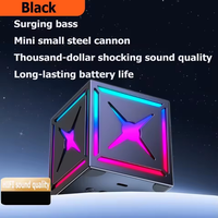 Rgb Speaker nirkabel, Speaker Audio kubus ajaib hitam Samurai Mini, Speaker luar ruangan Bt nirkabel untuk anak laki-laki dan Fm