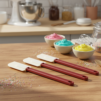 Ensemble de spatules en silicone pour gâteaux avec manche en PP, résistant à la chaleur, écologique, passe au lave-vaisselle, outil de pâtisserie et de cuisine