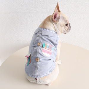 JXANRY Ropa de Estilo Vaquero Francés para Perros, Conjunto Simple y Cómodo de Verano y Primavera para Parejas de Bulldogs Ingleses y Corgis - Product Image 2