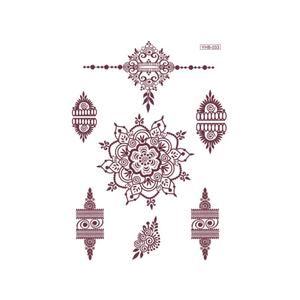 Autocollants de tatouage au henné brun, imperméables, art corporel temporaire, décoration Mehndi pour femmes, mains et bras, motifs floraux traditionnels - Product Image 4