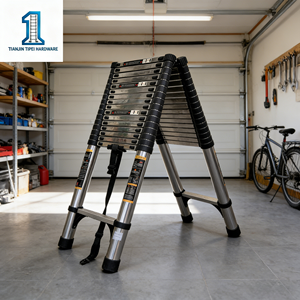 <span class=keywords><strong>Escalera</strong></span> Telescópica Moderna de Acero Inoxidable de 1.7 <span class=keywords><strong>Metros</strong></span>, Diseño Plegable Antideslizante para Uso Doméstico e Industrial, Ayuda para Subir Escaleras - Product Image 4