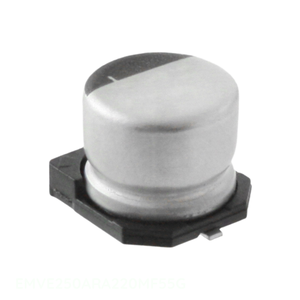Condensador Original CAP ALUM 22UF 20% 25V SMD de Montaje en Superficie 22 uF EMVE250ARA220MF55G - Product Image 1
