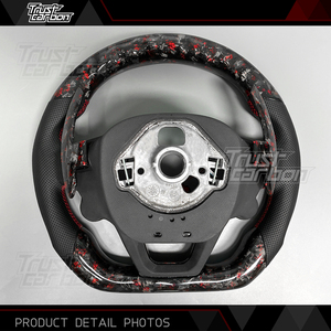Volante Deportivo Personalizado de Fibra de Carbono Forjado Rojo con LED para <span class=keywords><strong>Seat</strong></span> Cupra Tavascan Terramar Formentor VZ <span class=keywords><strong>Leon</strong></span> Ibiza Ateca Arona - Product Image 5