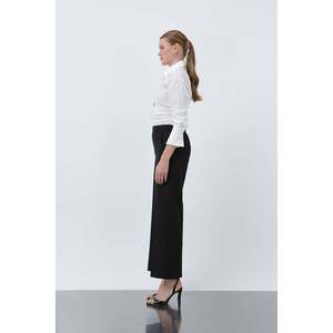 กางเกงทรงตรงสำหรับผู้หญิง สีกรมท่า รุ่น 18243PNT กางเกงขากว้างเอวสูงสำหรับใส่ทำงาน - Product Image 2