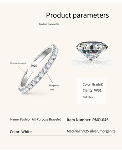 Anelli Eternity in <span class=keywords><strong>Argento</strong></span> Sterling 925 Placcato Oro Antiossidante con Moissanite VVS GRA 2MM per Regalo di Coppia - Product Image 6