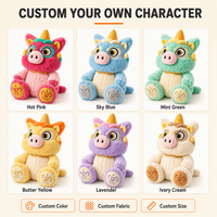 Peluche personnalisée en fourrure longue brodée, adorable figurine animale pour collection ou décoration de bureau