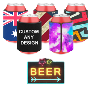 Funda Enfriadora de Latas Antideslizante de 12oz, Reutilizable, Plegable, de Neopreno Aislante, para Bebidas, Cerveza, Refrescos, Mantiene las Bebidas Frías - Product Image 1