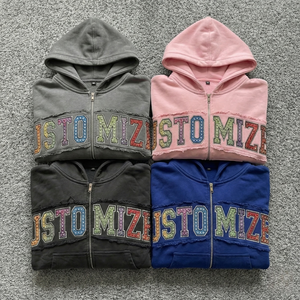 Sudadera con Capucha para Hombre, Estilo Vintage, Lavada, con Pedrería, Corte Cuadrado, Oversize, 420 g/m², Algodón de Alta Calidad, Personalizable OEM, TKAN551 - Product Image 6