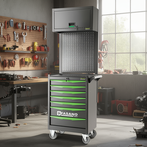 FASANO Tools 7 <b>Drawer</b> Rolling Tool Cabinet With Pegboard Storage For <b>Workshop</b> Use - Product Image 3