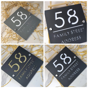 Placa de Número de Casa Personalizable, Letrero de Dirección para Casas, Acrílico, Corte Láser, Moderno, para un Complejo Residencial - Product Image 4