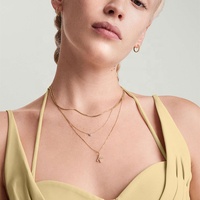Milskye perle en or massif 14k à la mode 26 lettres breloque nom initial collier en argent 925