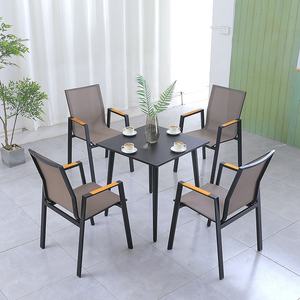 आधुनिक सबसे अच्छा किफायती 5 पीस पाटियो पोर्च आउटडोर गार्डन एल्यूमीनियम टेबल और बिक्री पर 4 कुर्सियां - Product Image 3