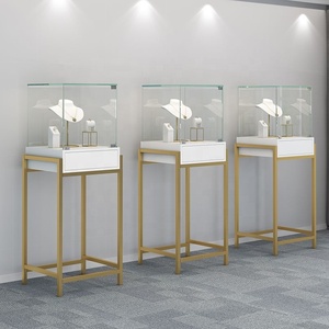 Vitrina Exhibidora <span class=keywords><strong>de</strong></span> Joyería Moderna <span class=keywords><strong>de</strong></span> Metal y Vidrio Templado con Iluminación LED y MDF - Product Image 5